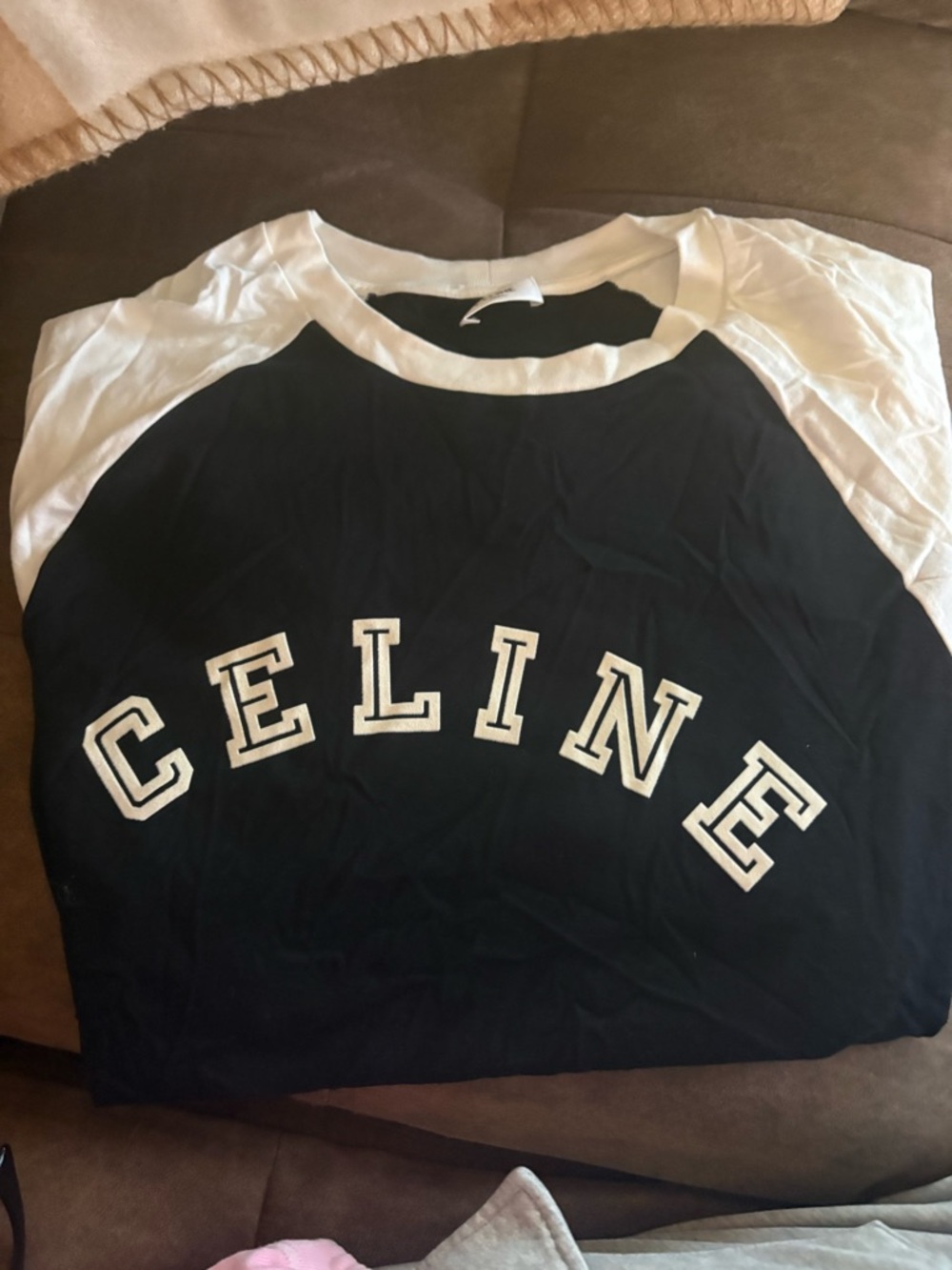 Celine Black and White Baseball-Style Tee Size XL - Picture 5 of 11